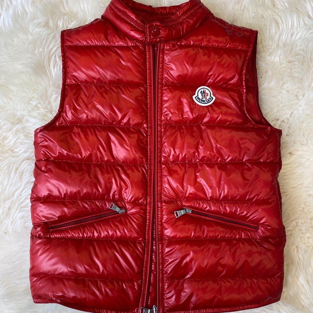 Children’s red Moncler light puffer vest